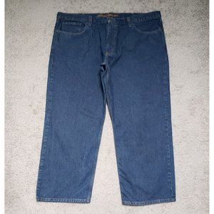 Eddie Bauer Relaxed Fit Men's Size 42x30 Mid Rise Straight Leg Blue Denim Jeans